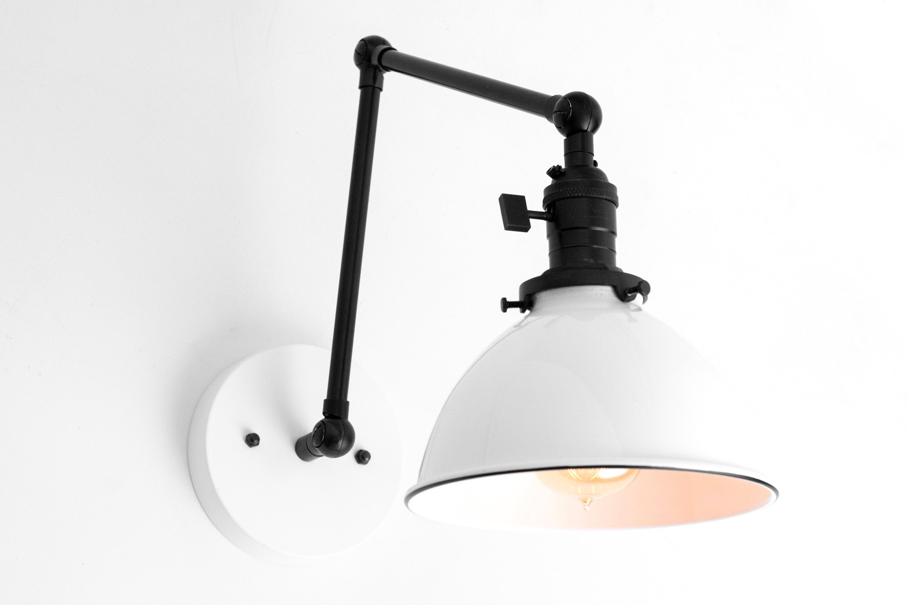Conique Metal Vintage Industrial Swing Arm Wall Lamp - Adjustable Dome Shade for Study T313
