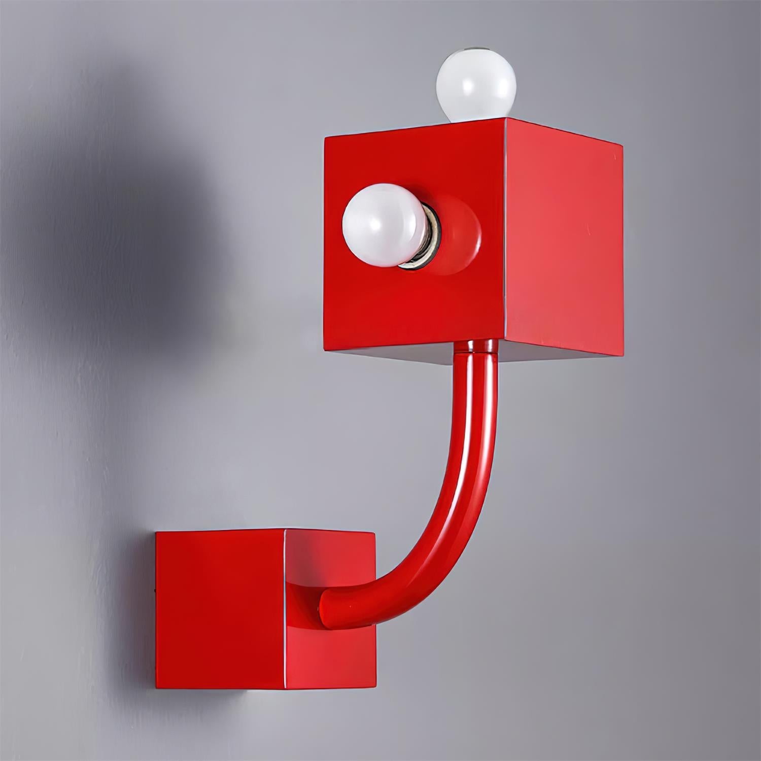 Red Cube Metal Wall Lamp M239