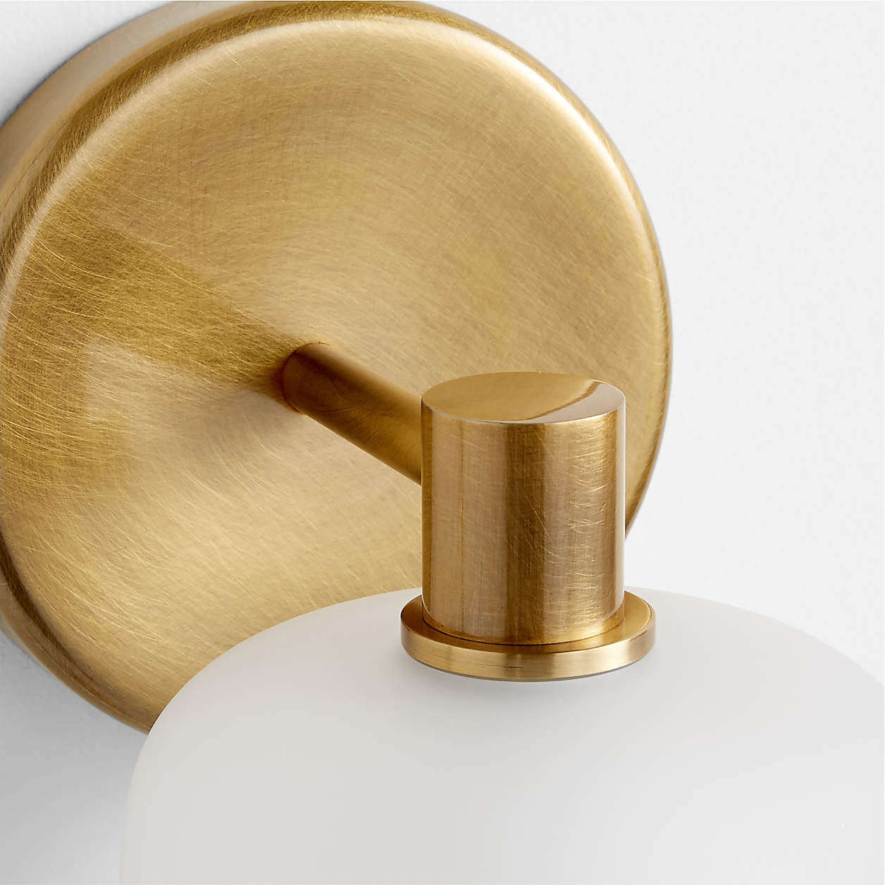 Lirra Frosted Glass Wall Sconce - Brass Look for Bathroom Vanity T758