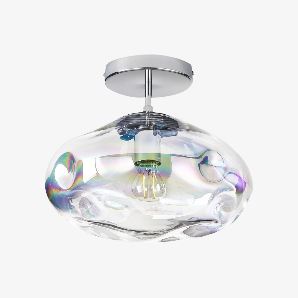 Glissora Reflective Glass Semi-Flush Ceiling Lamp - Sculptural Design Versatile Finish for Hallways Dining T799