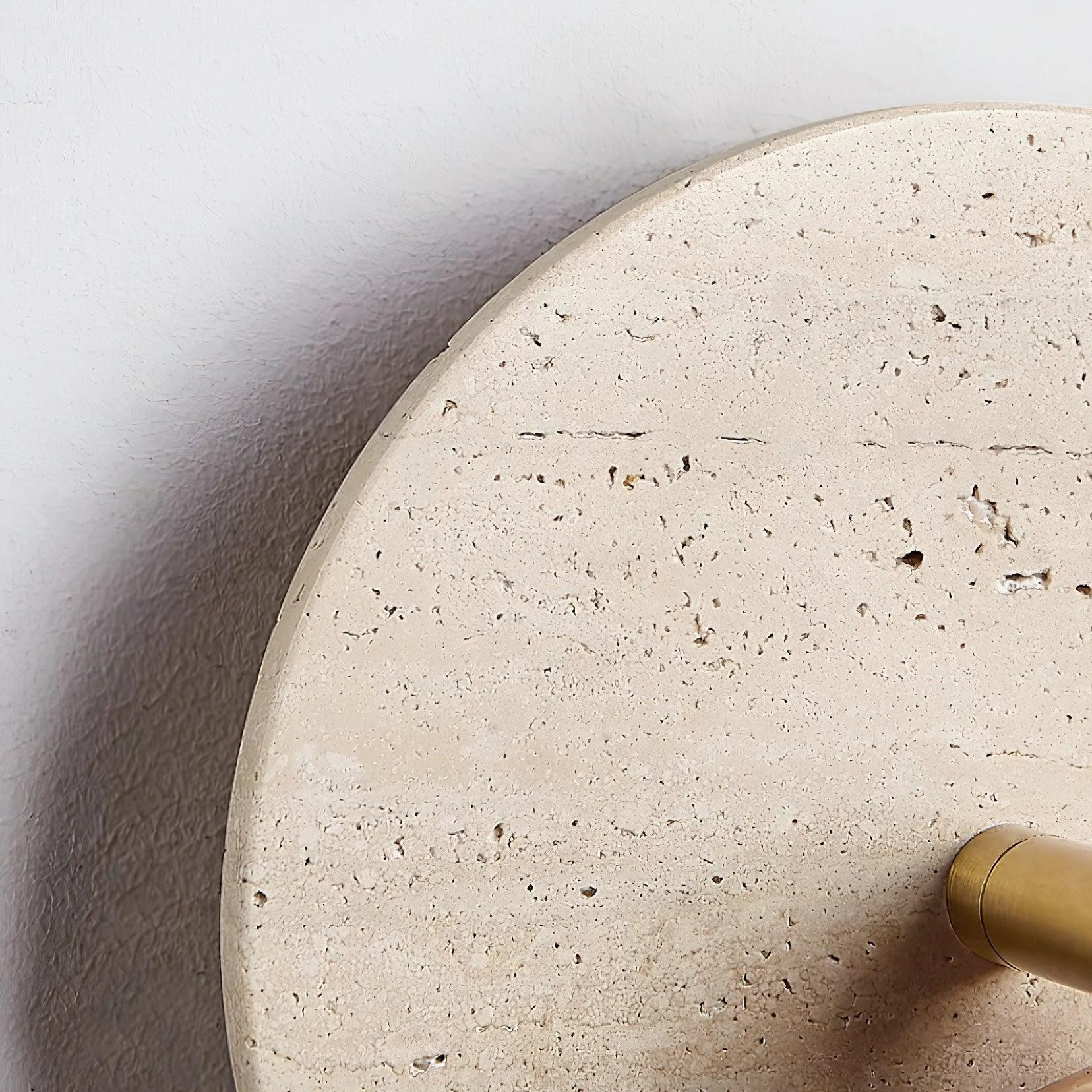 Travertine Round Wall Lamp - Vintage Style for Bedroom M257