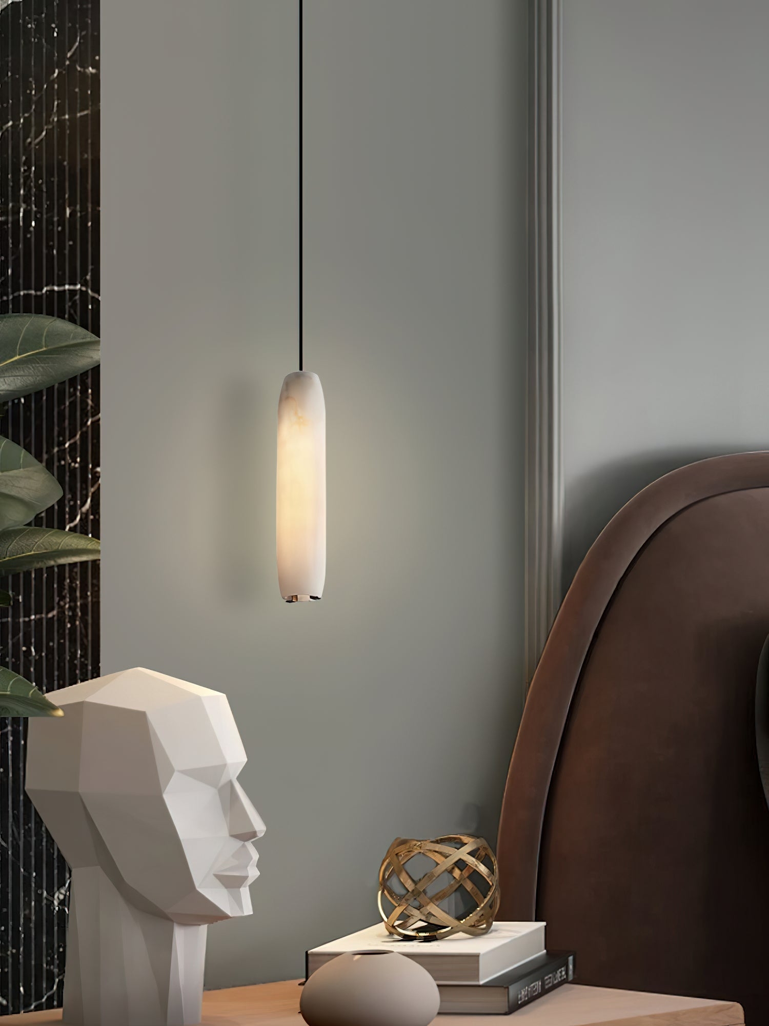 Alabaster Flute Pendant Light T1660