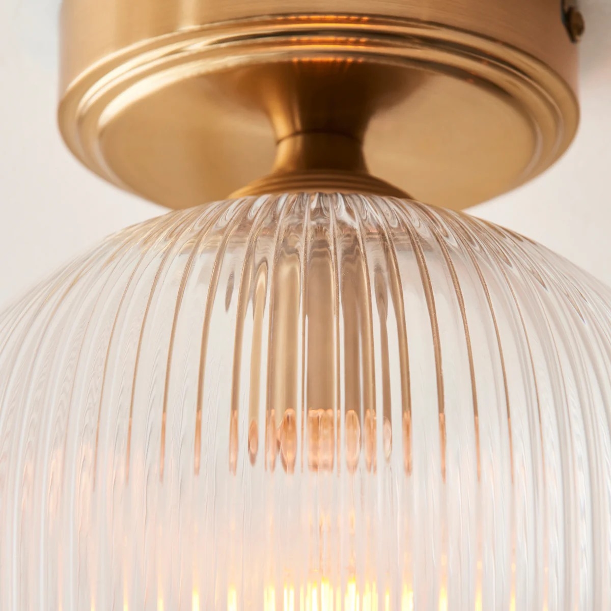 Brazara Dome Ceiling Light - Industrial Ribbed and Clear Glass for Living Room T925