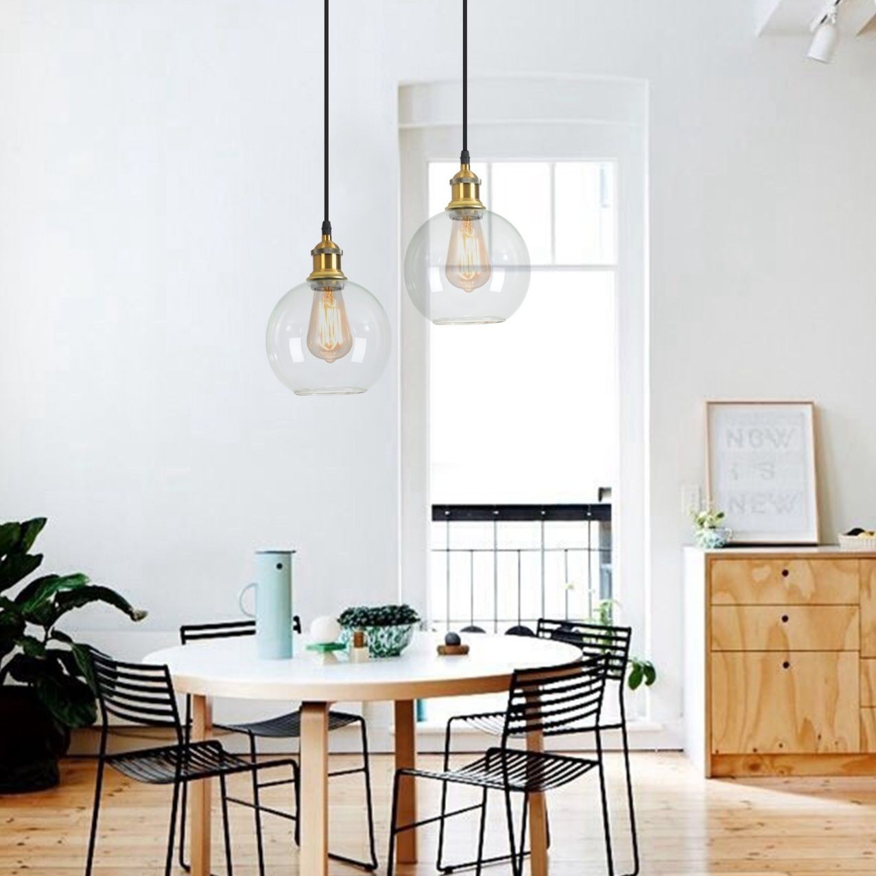 Nordic Vintage Glass Globe Pendant Lamp S128