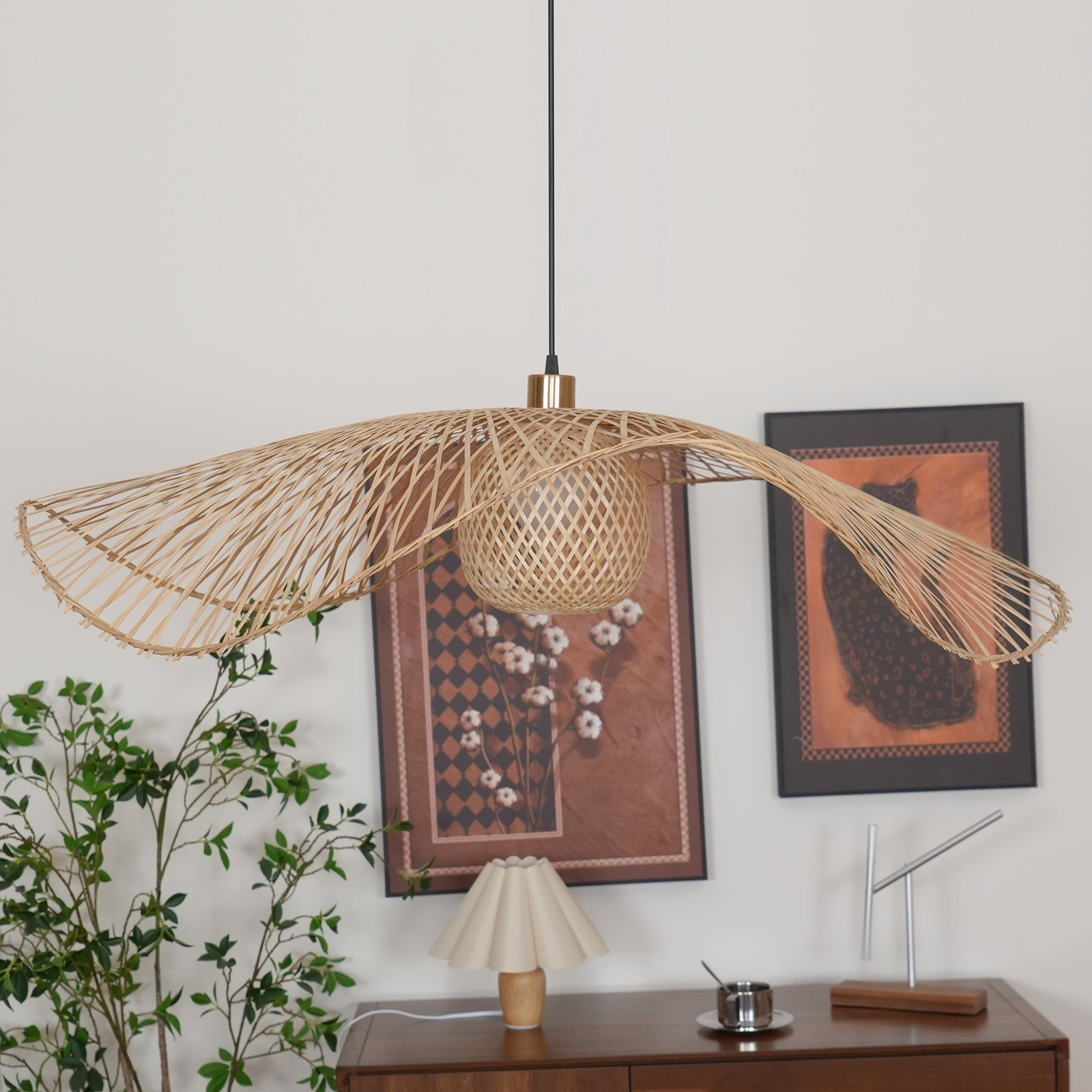 Bamboo Lotus Leaf Pendant Lamp P004