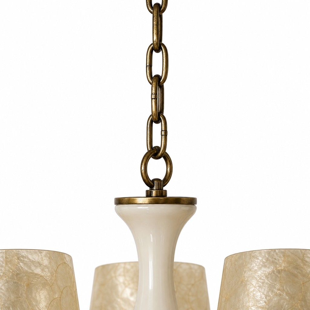 Shellure Retro Shell Texture Chandelier - Sculptural Coastal Home Lighting Fixture T2203
