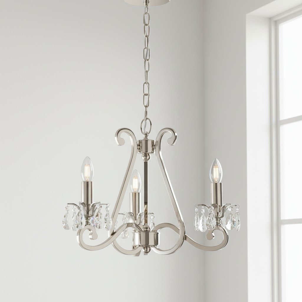 Talonis Crystal Chandelier - Traditional Candle-Style Brass and Nickel for Living Room and Dining Room T962