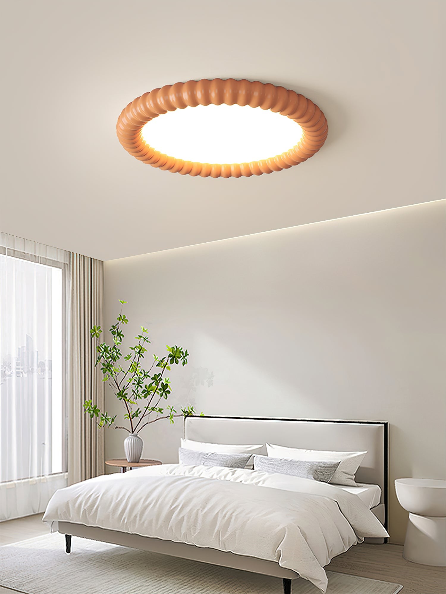 Cream Style Ripple Ring Ceiling Lamp M421