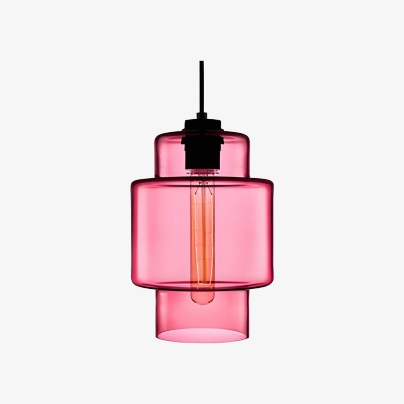Modern Geometric Glass Pendant Light - Home Decor Multiple Colors Lighting S377