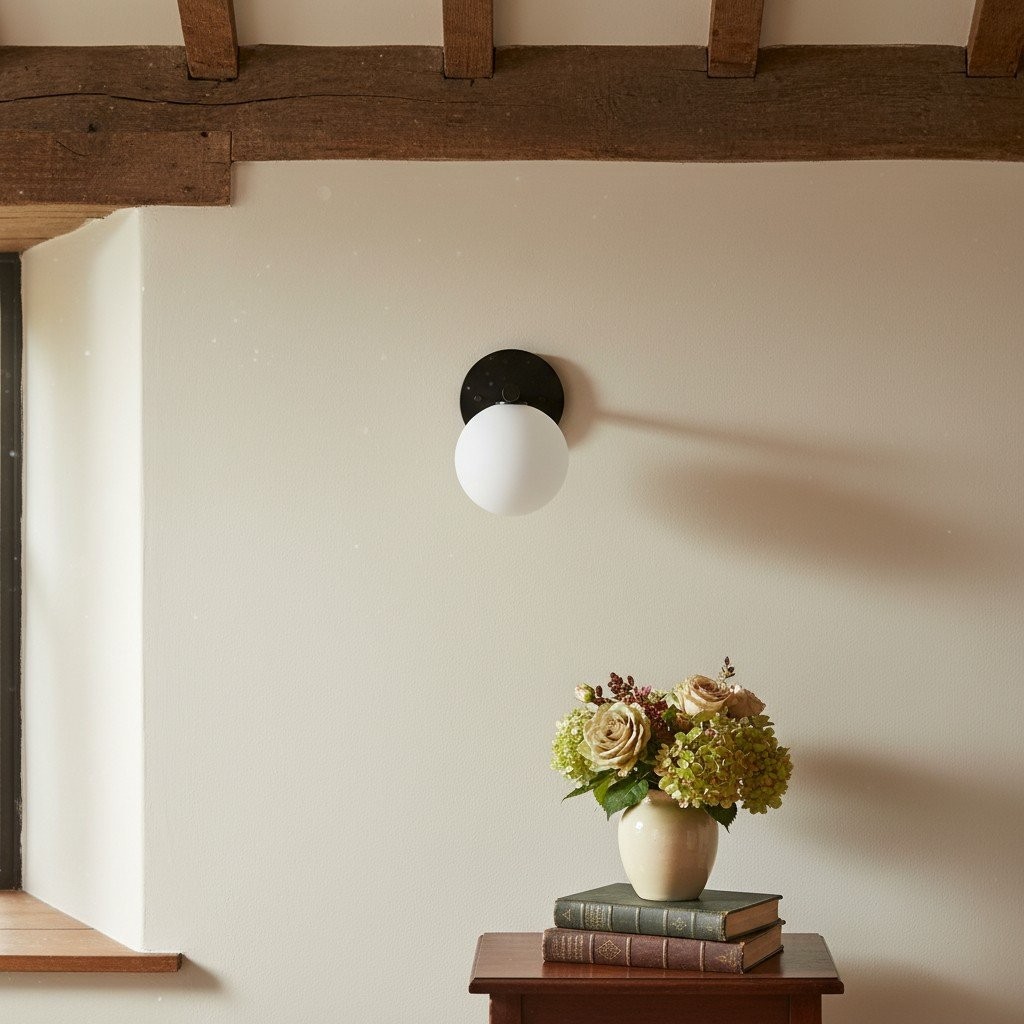 Glorica Glass Wall Sconce - Frosted Globe Light T397