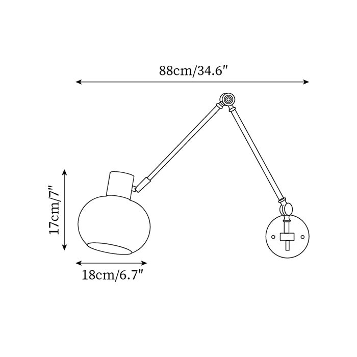 Retro Style Removable Wall Lamp M84
