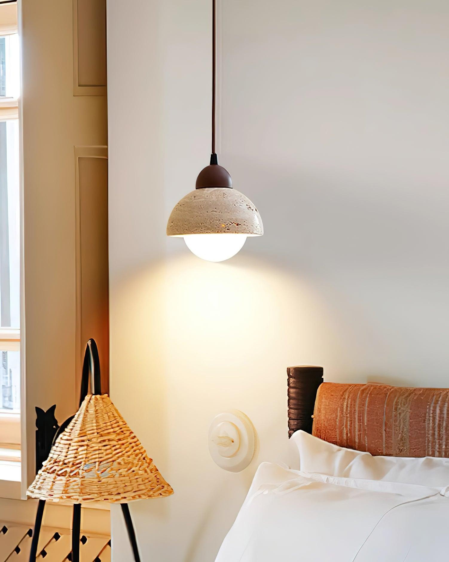 Yellow Travertine Wabi-Sabi Style Pendant Lamp M97
