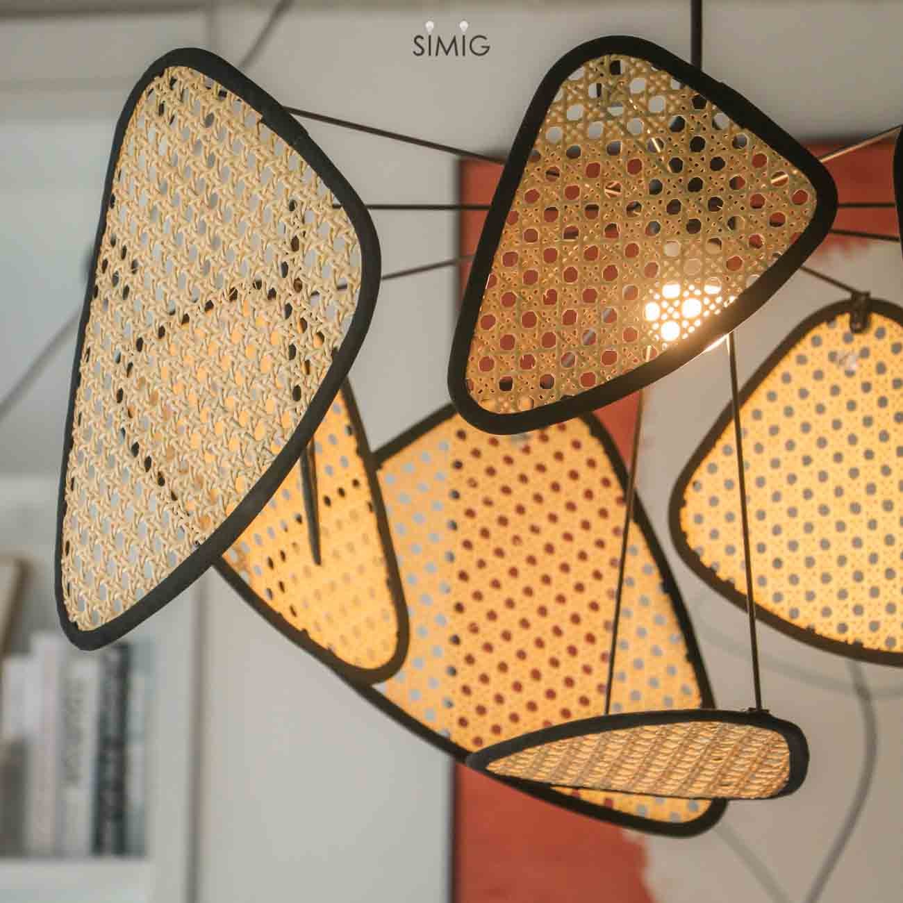 Screen Cannage Pendant Light - Woven Rattan Design for Living Room