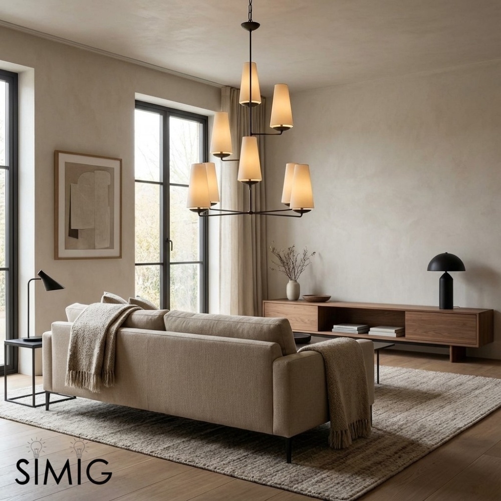 VertiFount Chandelier – Layered Metal Design for Open Interiors T566