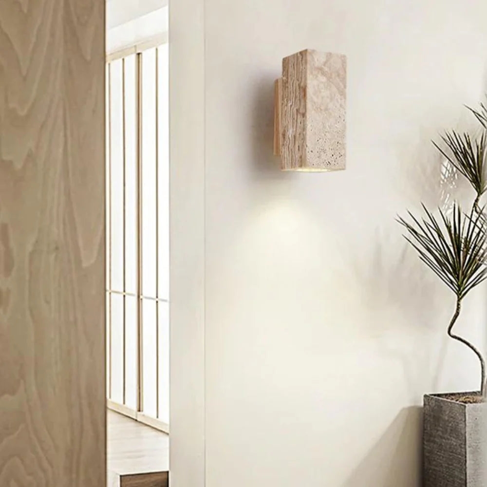 Wabi-Sabi Aura Travertine Wall Light T2022
