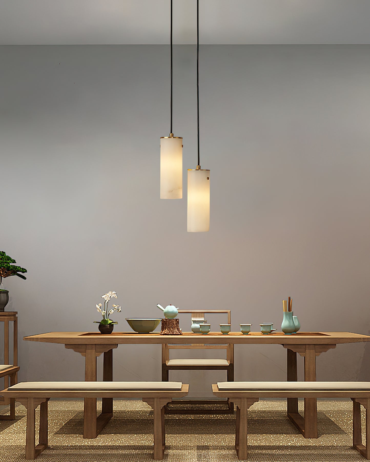 Nula Vertical Alabaster Pendant Light T1650