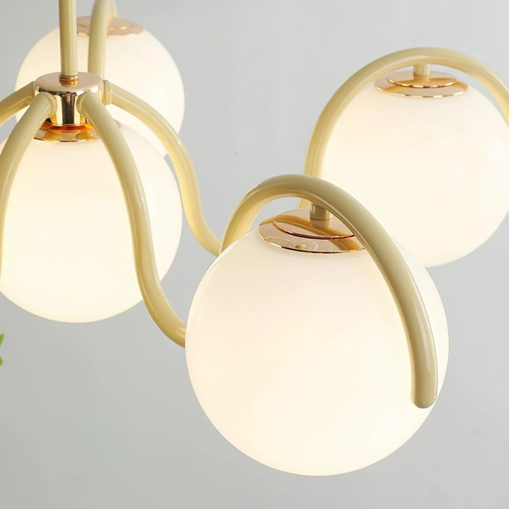 Sculptural Linear Chandelier with Elegant Flowing Silhouette S223