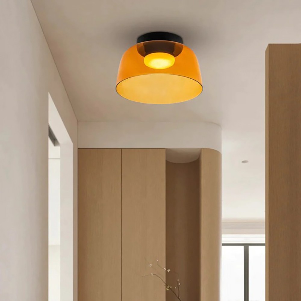 Nordic Morandi Glass Bowl Shaped Ceiling Lamp S184