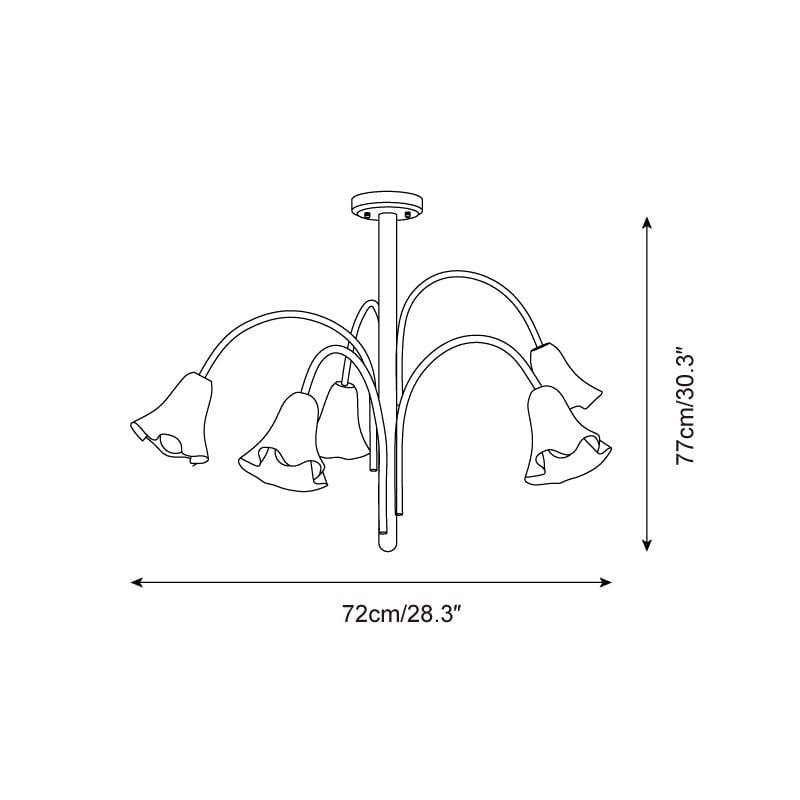 Bellina Lily Glass Flower Chandelier - Romantic Lighting for Interior T280