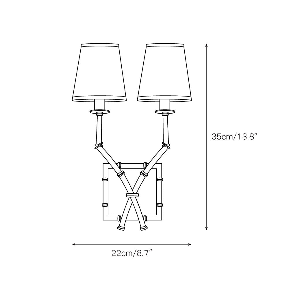 Double Arm Bamboo Sconce T1810