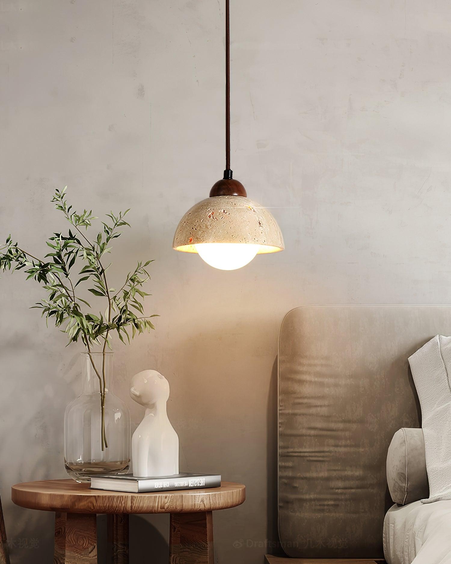 Yellow Travertine Wabi-Sabi Style Pendant Lamp M97