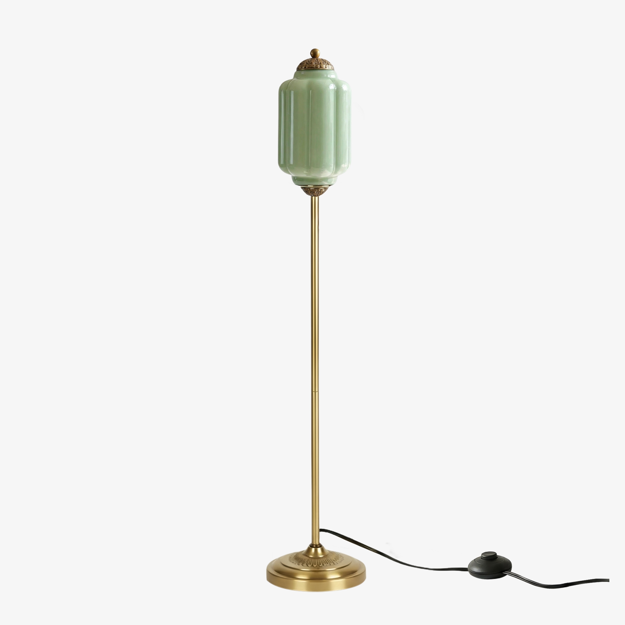 Eloise Pumpkin Glass Floor Lamp - Retro Lighting for Living Room T1169