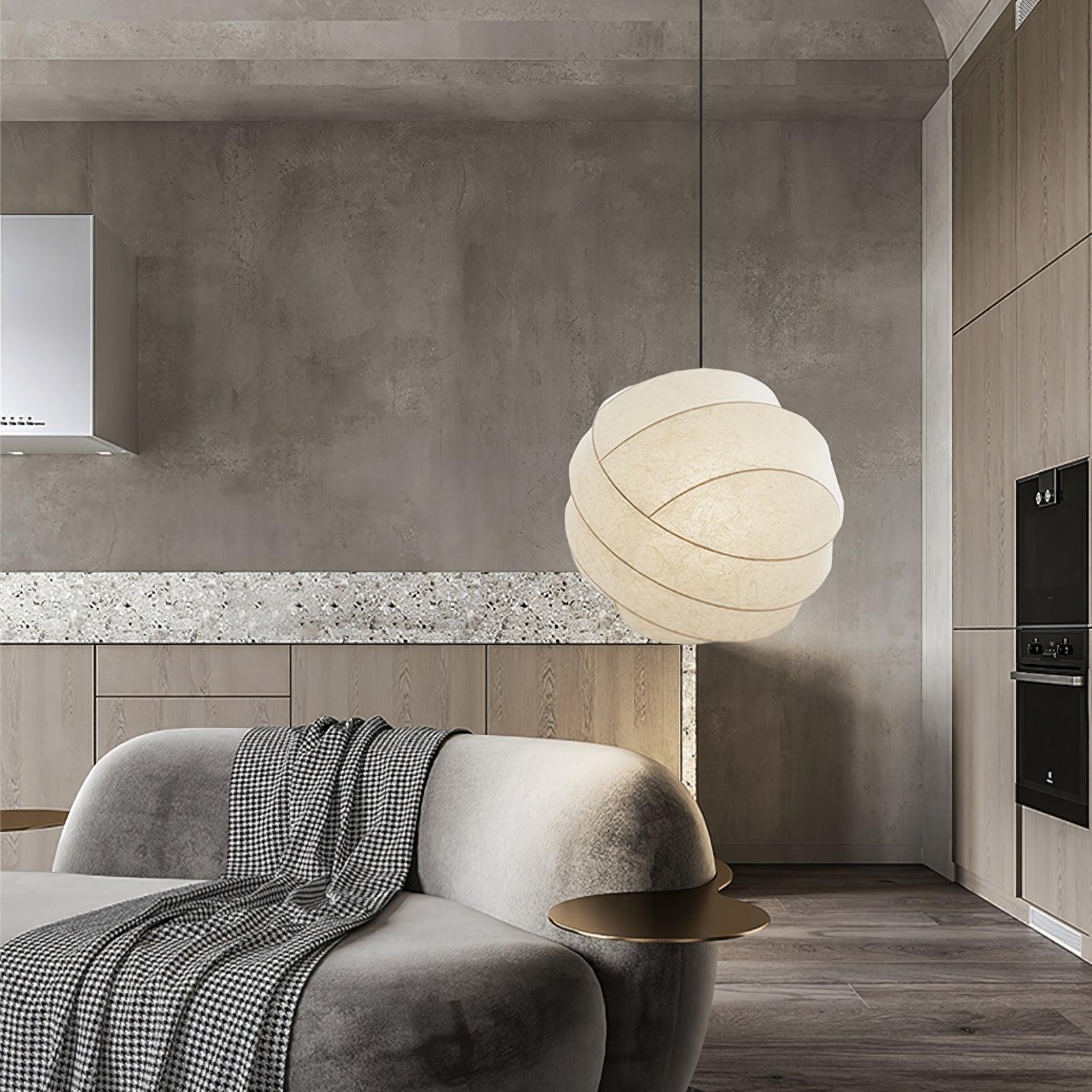 Wabi-Sabi Style Fiber Cocoon Pendant Lamp M400