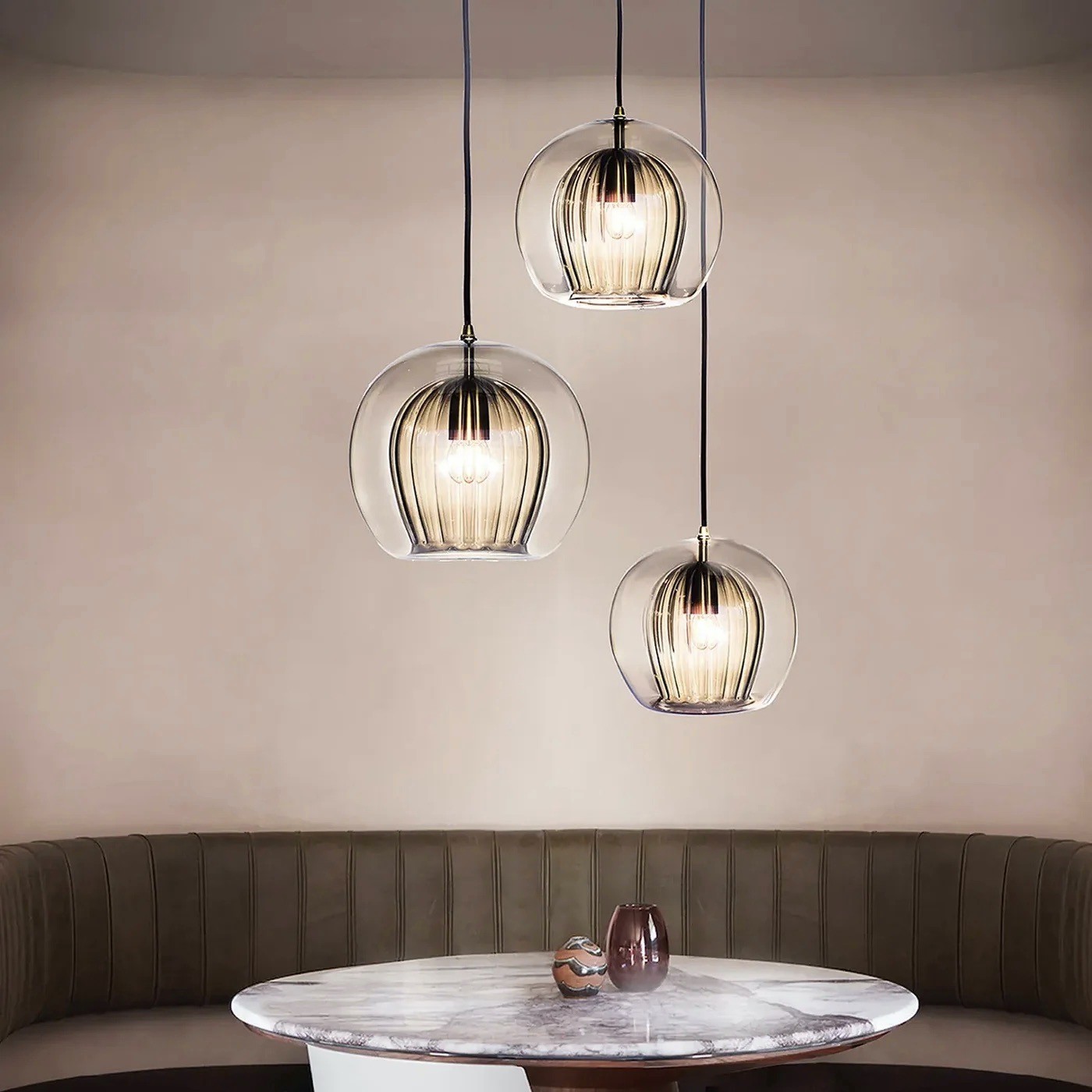 Modern Pleated Glass Pendant Light G49