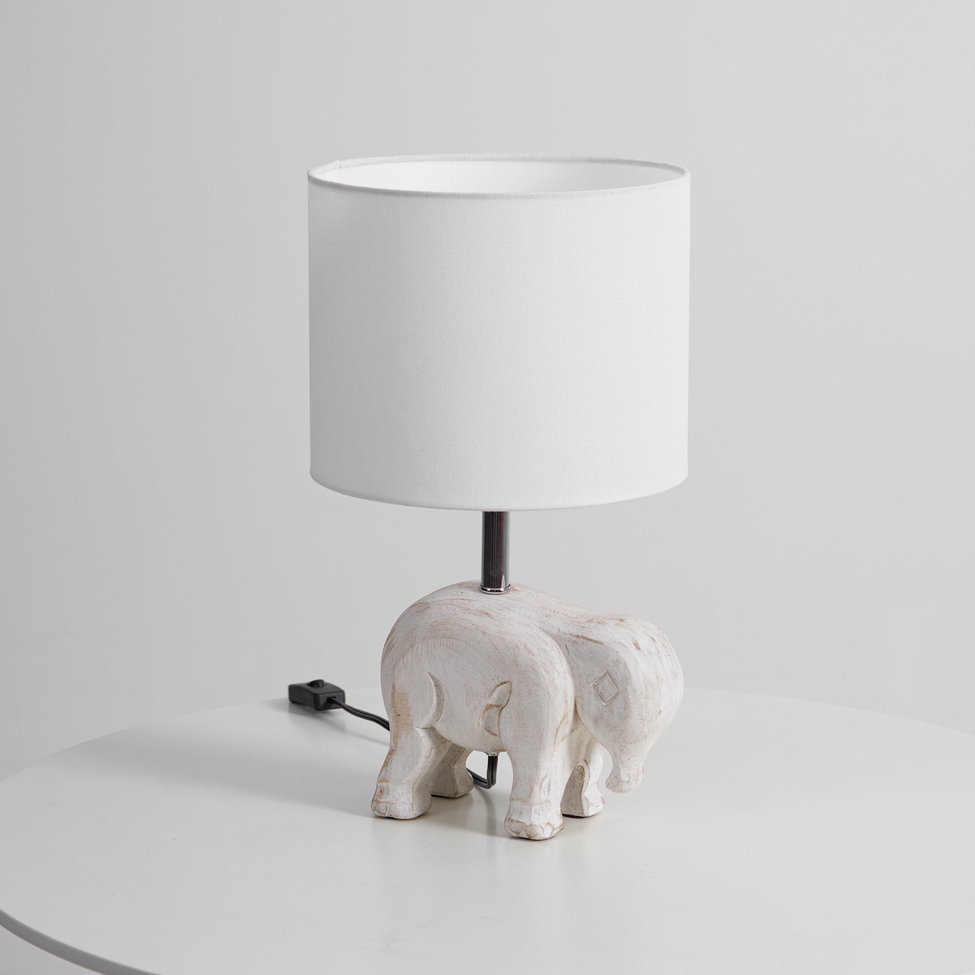 Carved Wood Animal Table Lamp T1745