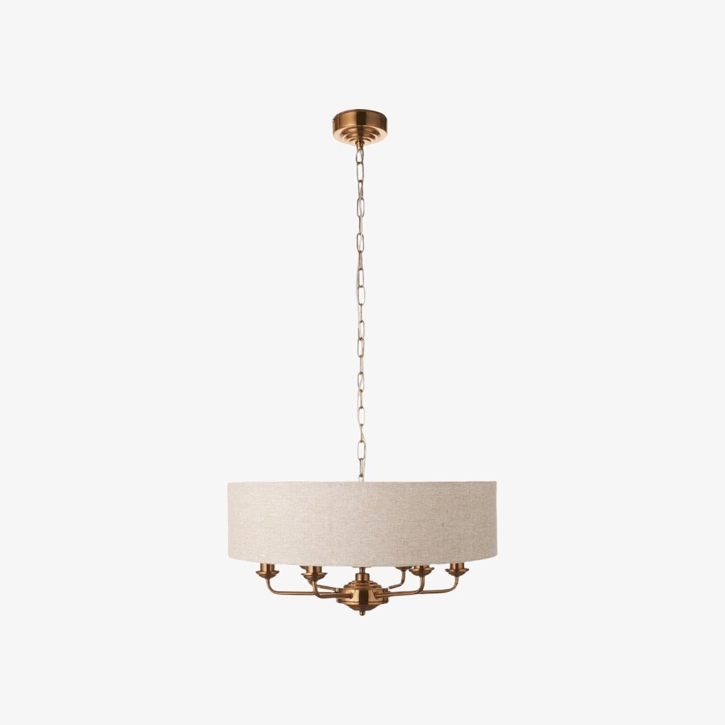 Tela Pendant - Elegant Linen Shades and Classic Dining Room Lighting T667
