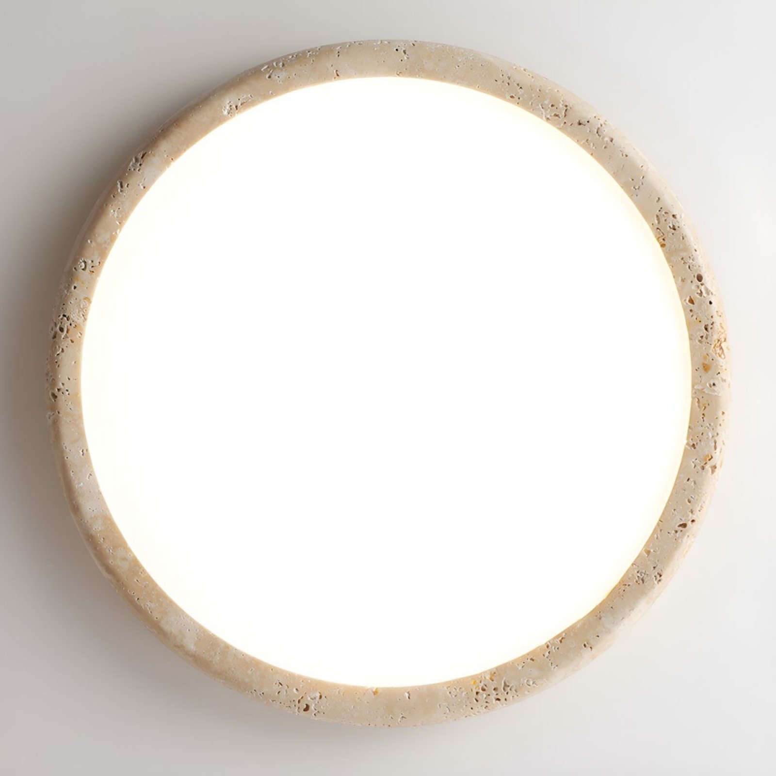 Travertine Disc Flush Mount Ceiling Light - Minimalist Design  Lighting S289