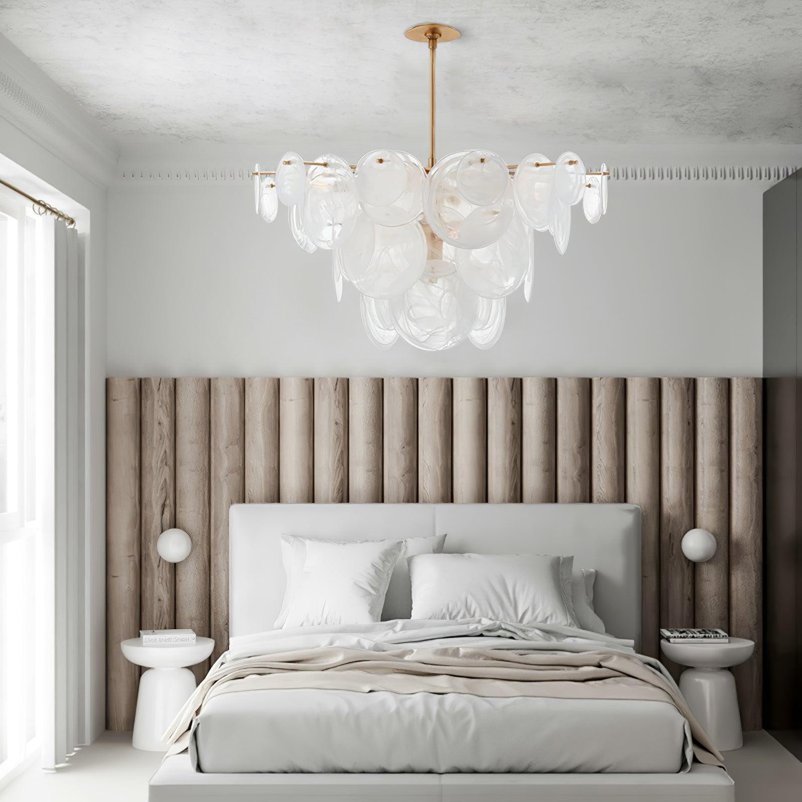 Brass Discs Cascading Chandelier M471