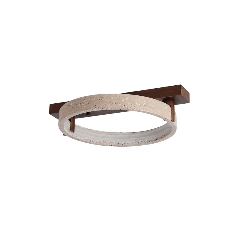 Modern Ring Horizon Travertine Ceiling Lamp for Living Room S300