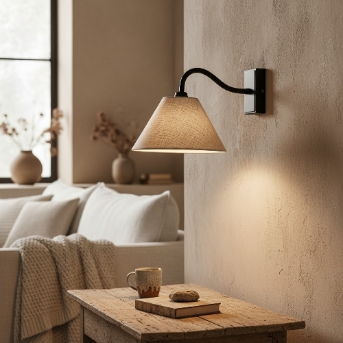 Lumweve Wall Light - Pleated Look Shade Refined Sconce for Corridor and Study T917