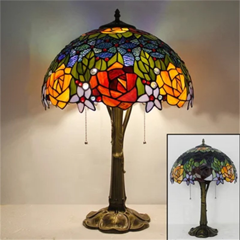 Painted Glass Table Light