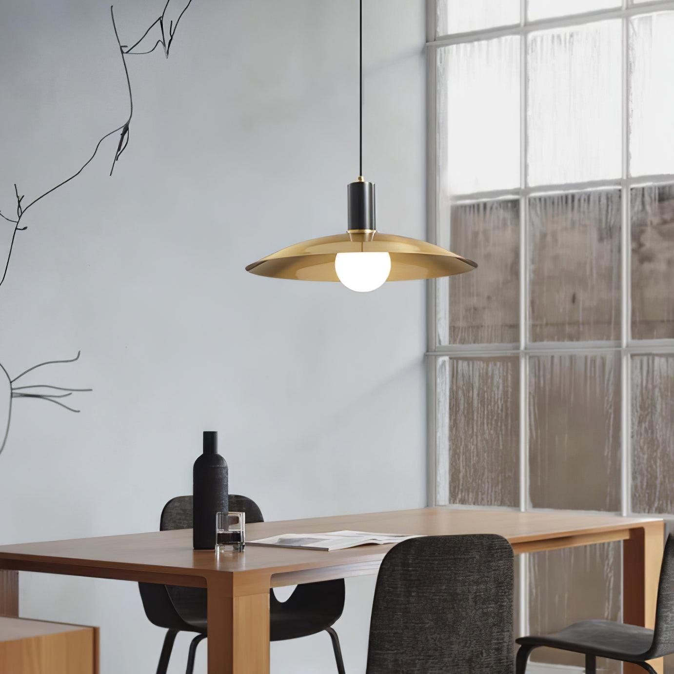 Brass Flared Pendant Lamp T1585