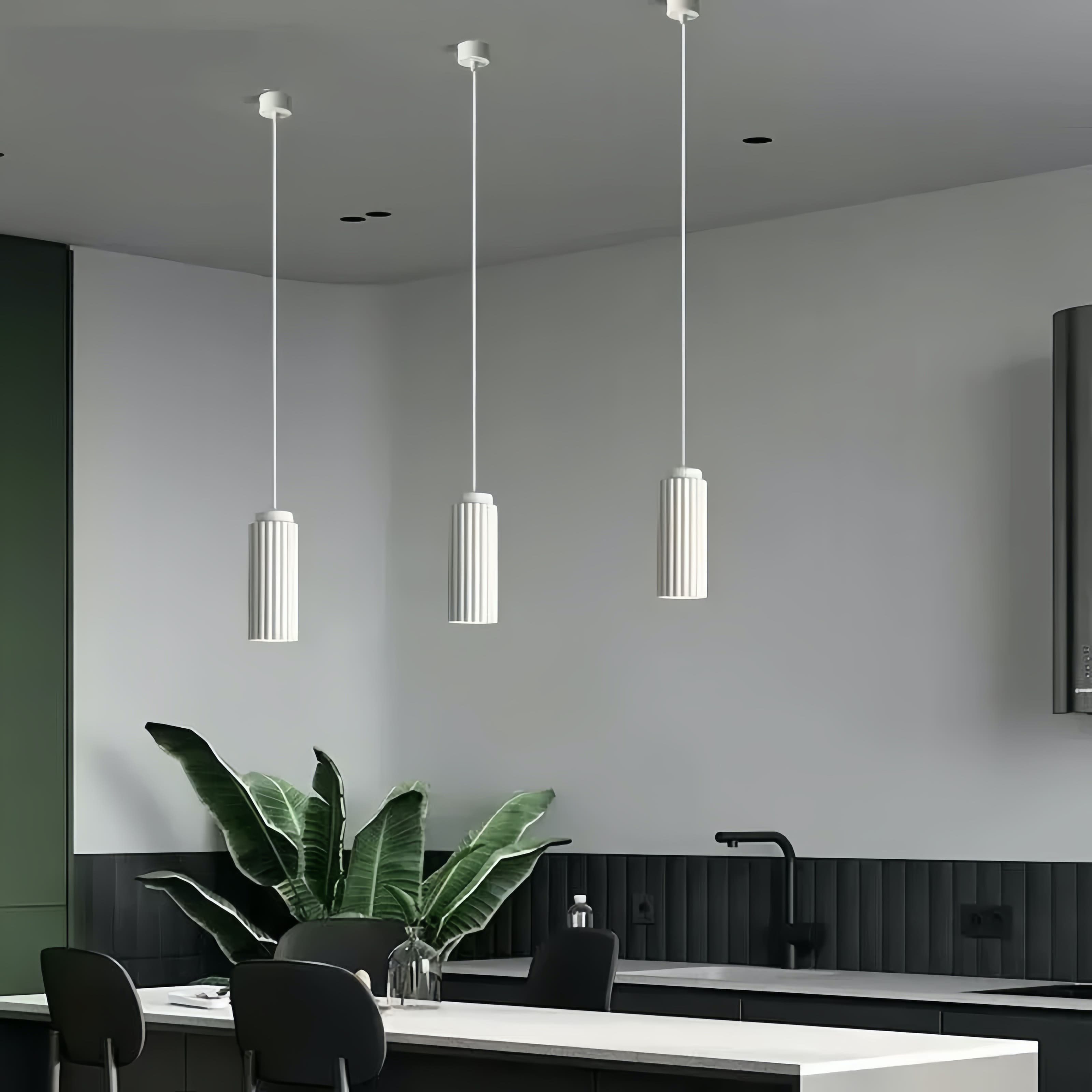 Nordic Cylinder Pendant Light – Textured Minimalist Ambient Lighting S238