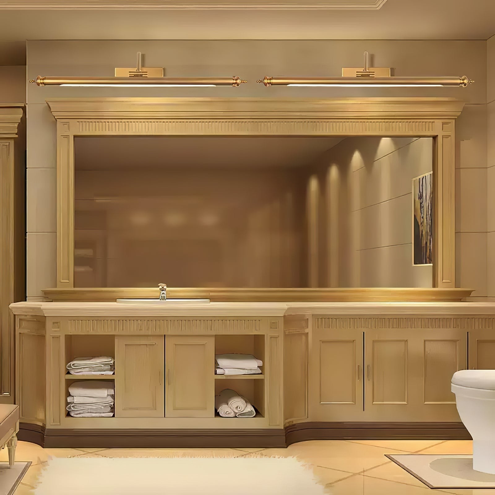 Mirror Front LED Brass Wall Lamp M556
