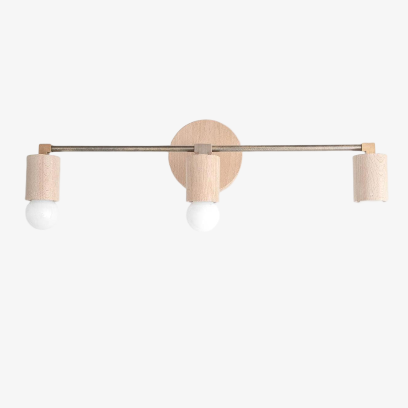 Mobilux Line Wood and Vanity Light - Bohemian Bathroom Lighting Fixture T374