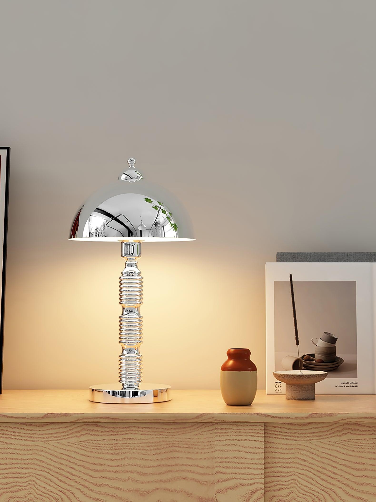 Nordic Iron Round Shade Pleated Base Table Lamp M260