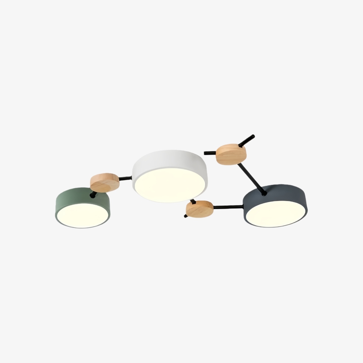 Modern LED Ceiling Lamp - Stylish Wood Disc with Branch Design for Bedroom S379