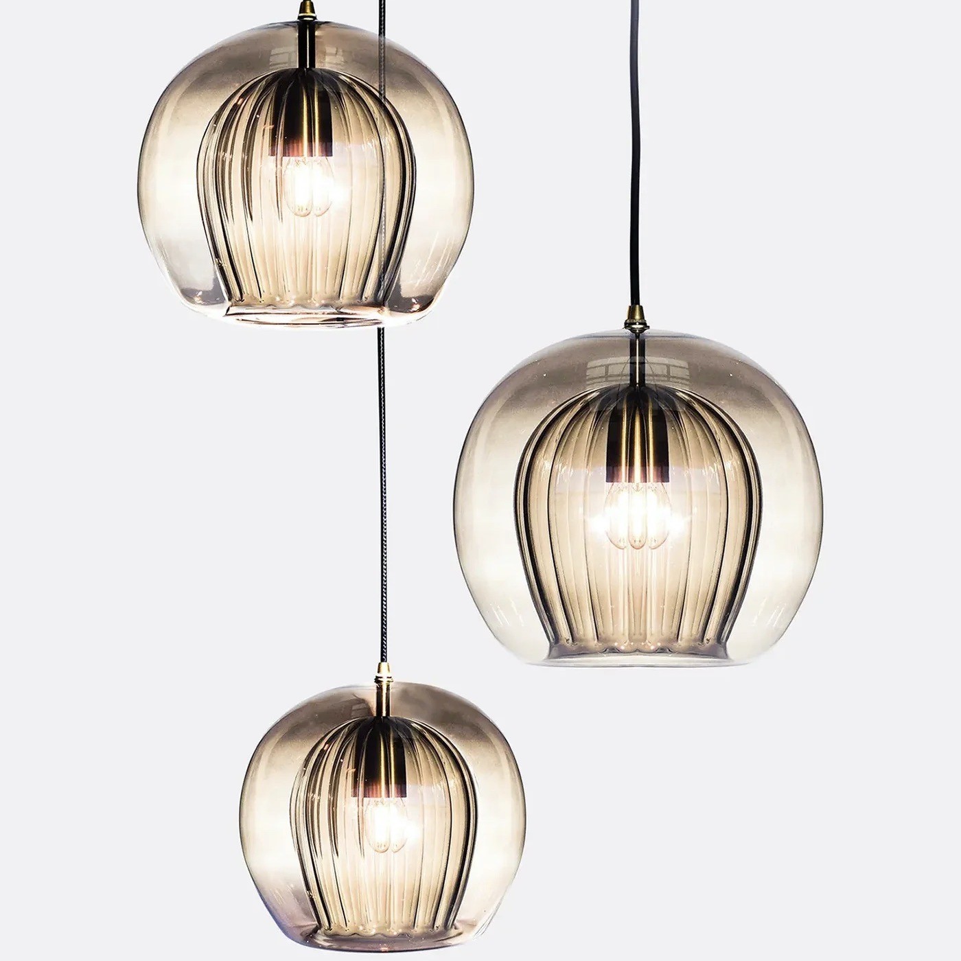 Modern Pleated Glass Pendant Light G49