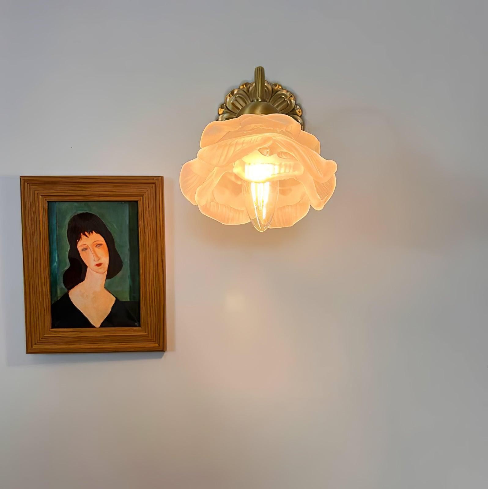 Brass Rose Wall Light M299