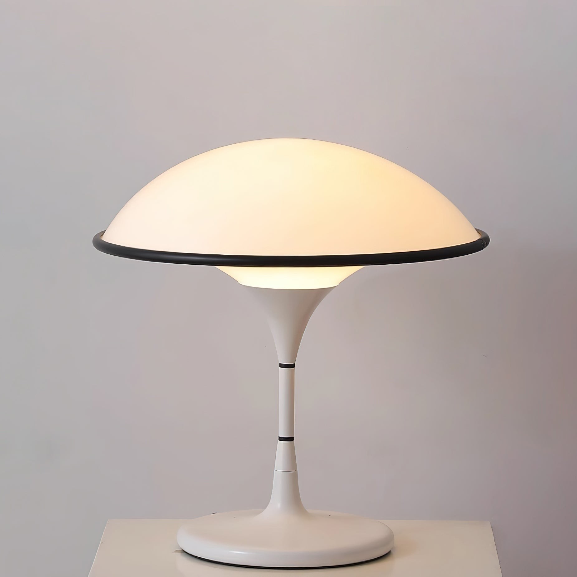 Danish Retro White Flying Saucer Table Lamp M277