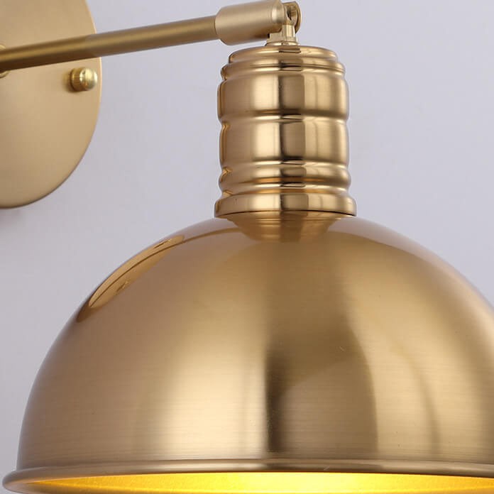 Modern Simple Iron Plated Brass Cone Round 1-Light Wall Sconce Lamp T179