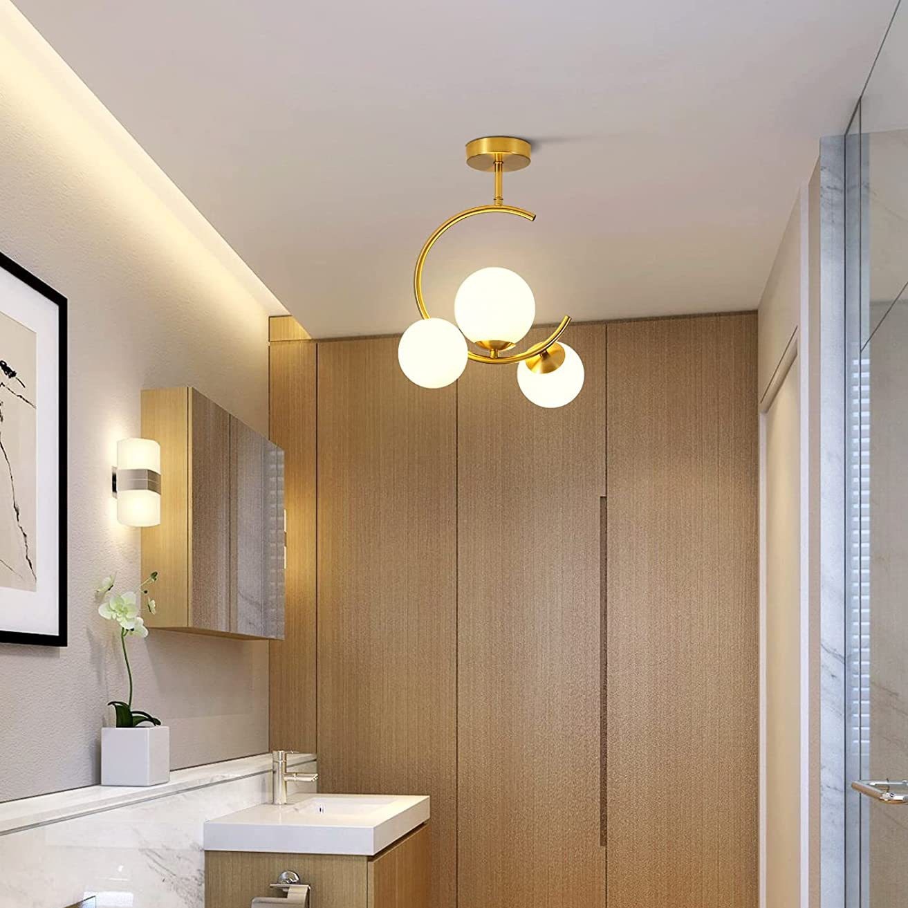 Scandinavian Modern Glass Molecular Chandelier S68