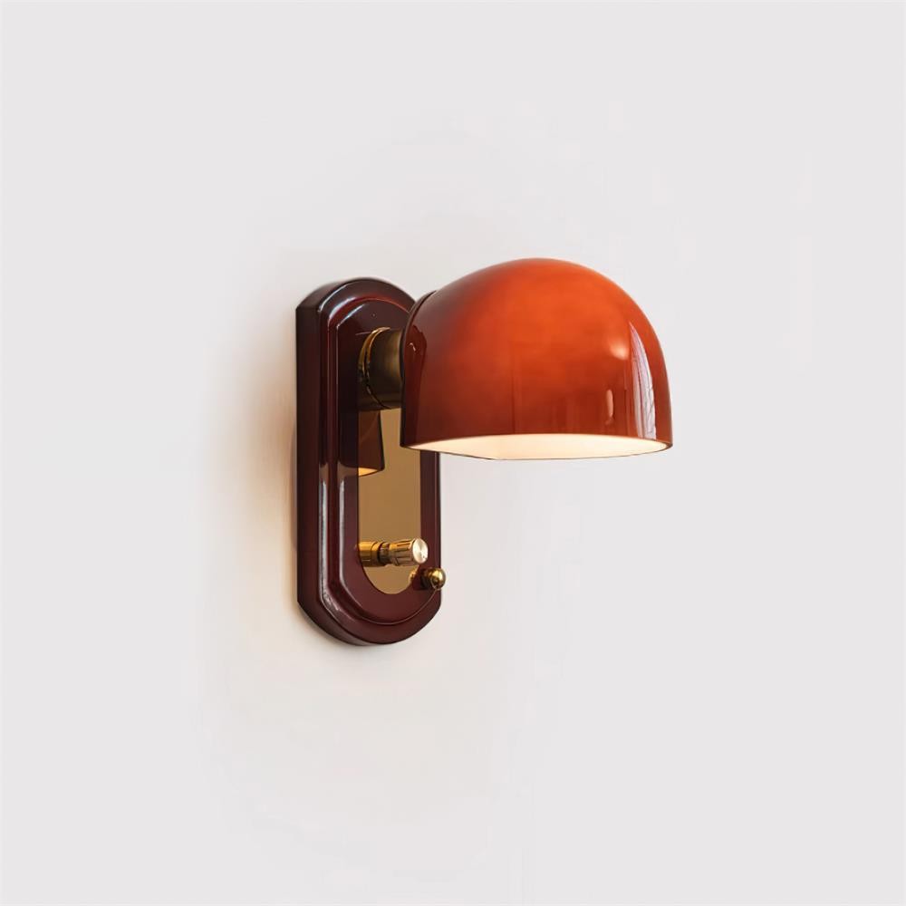 Retro Semicircular Glass Lampshade Wall Lamp P038