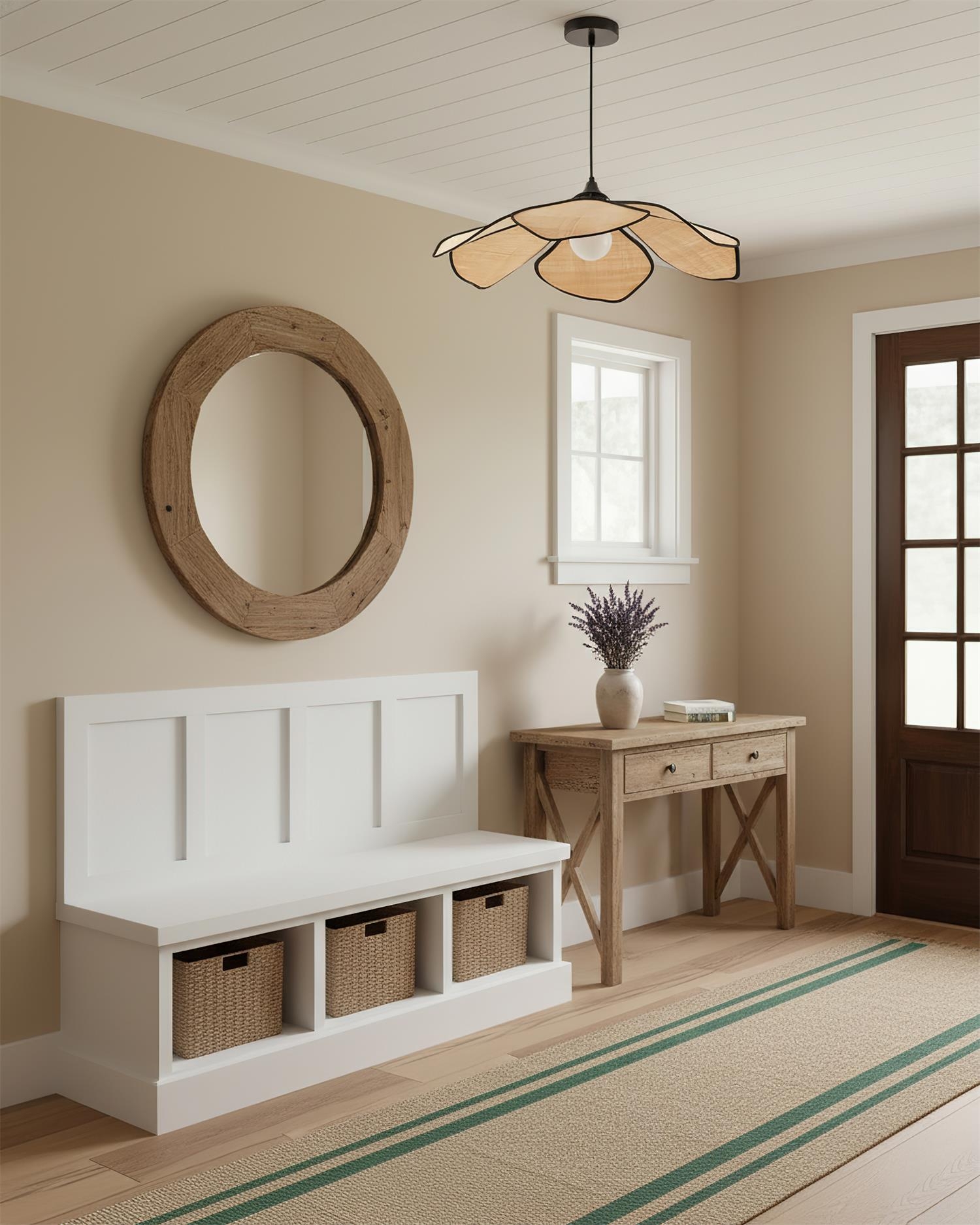 Raffia Petal Pendant Lamp T1475