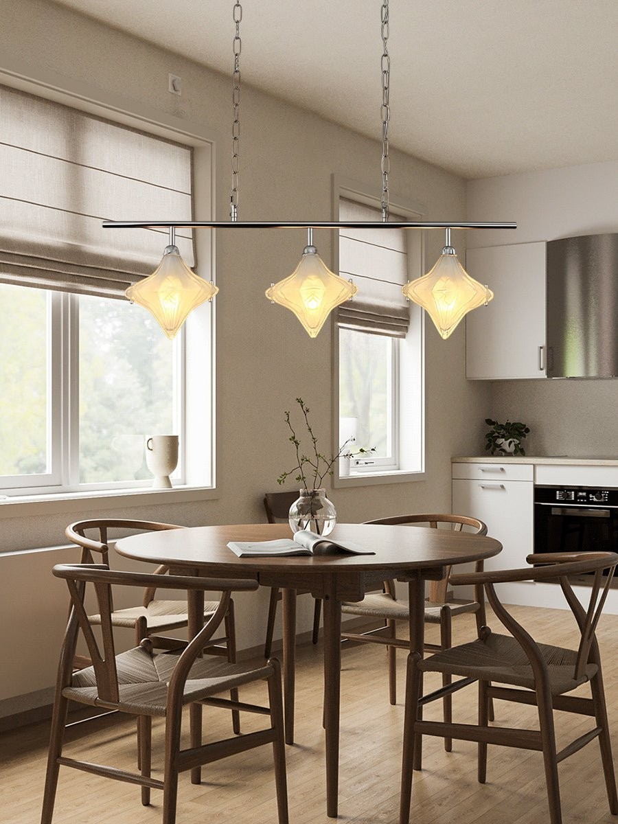 Art Deco Star Linear Pendant Light - Elegant Lighting for Kitchen Island - Astris Cassiopeia T440