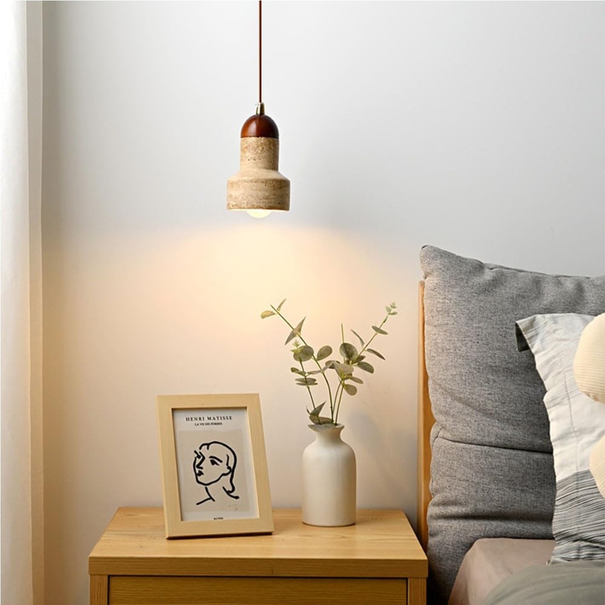 Natural Travertine Rocket - Inspired Pendant Light S275